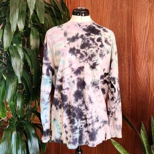 Victoria's Secret PINK Tie Dye Cotton Campus Pocket Long Sleeve T-Shirt Medium